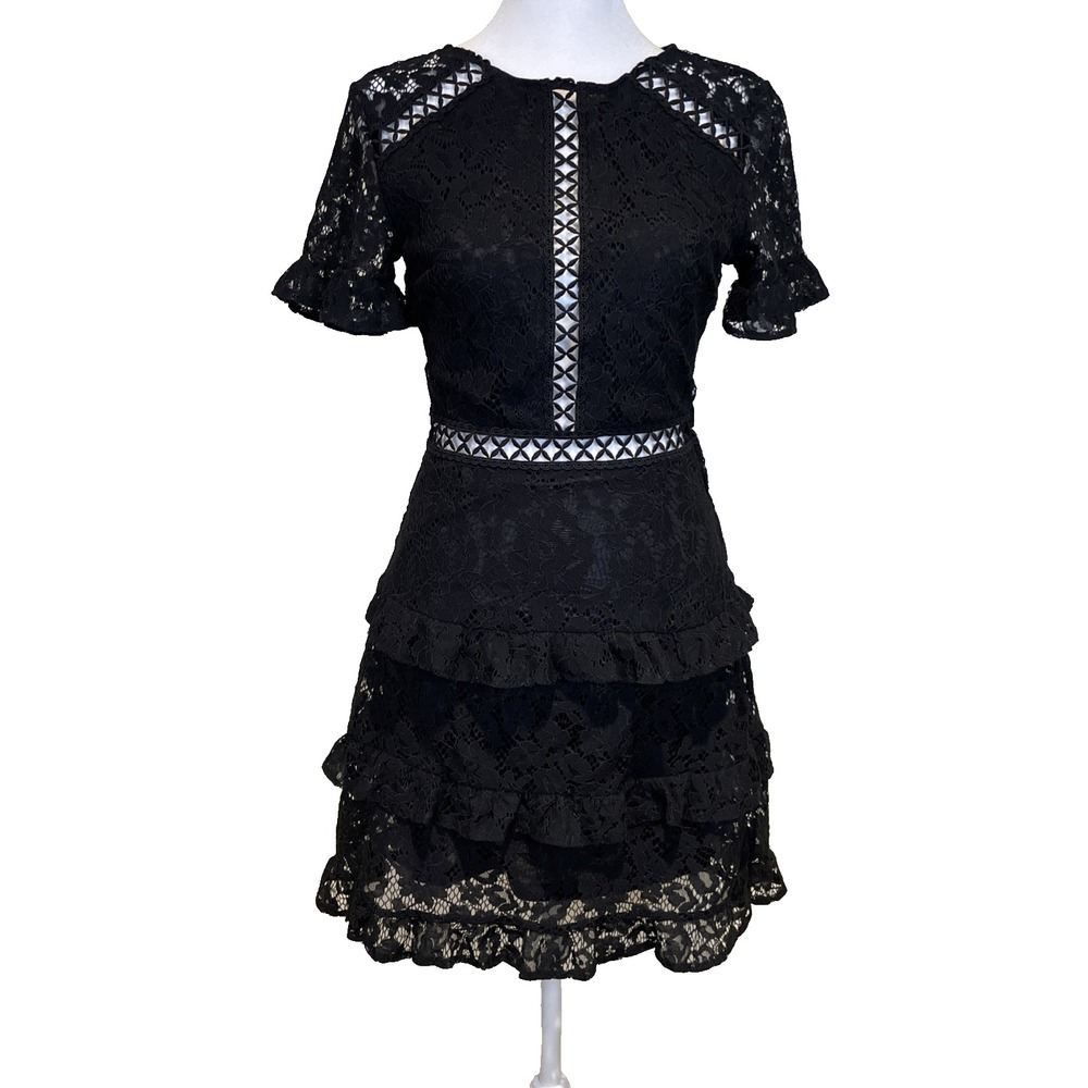 Woman's Black Lace Dress Size 4 Short Dark Feminine Whimsigoth Goth Fairy Grunge
